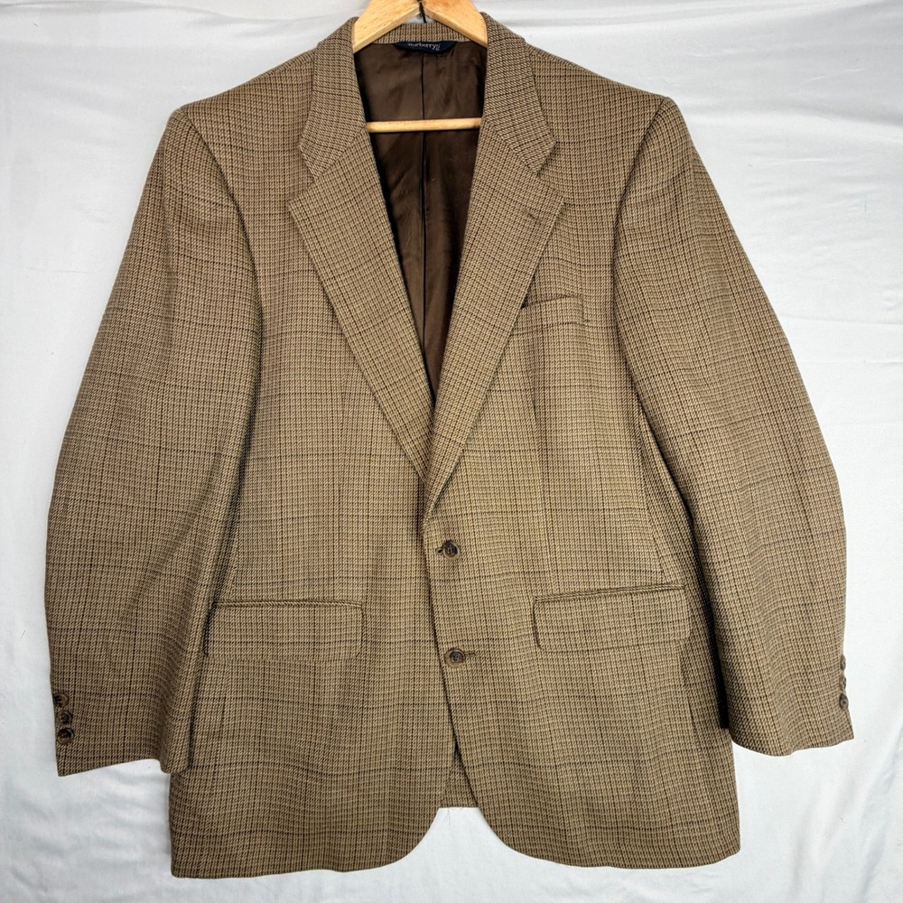 Vintage Burberrys Mens 100% Pure Wool Blazer Nordstrom Brown Glen Sport Coat
